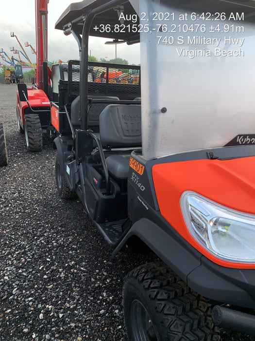 2021 Kubota RTV-X1140W-H Plastic Canopy, Windshield Acrylic Clear, LED Strobe Light, Wire Harness Kit, Back up Alarm