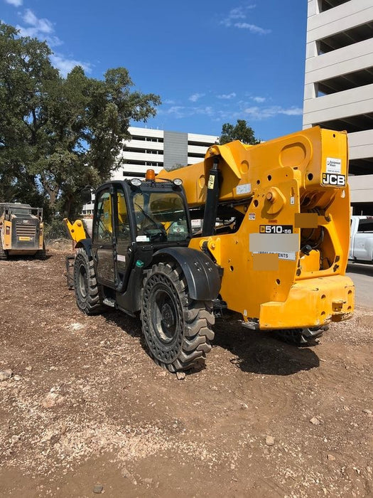2019 JCB 510-56 JCB 510-56 Telehandler 74 HP w/CAB/HVAC, Beacon, Worklights, Aux Hydraulics, Solid Tires, 72" Carriage/Forks