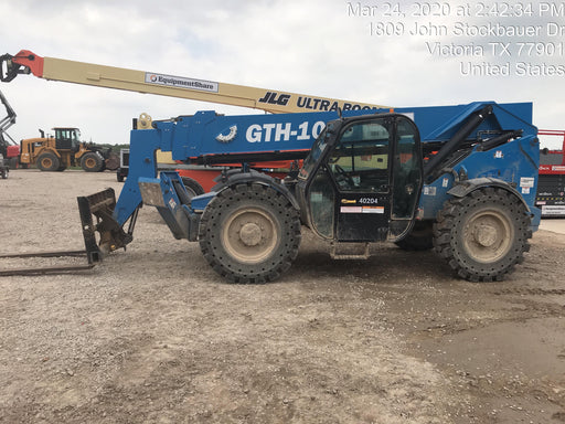 2019 Genie GTH-1056 Cab/Heat/AC, Solid RT Tires, LED Work Lights, Beacon 60" QA Carriage, 60" Forks