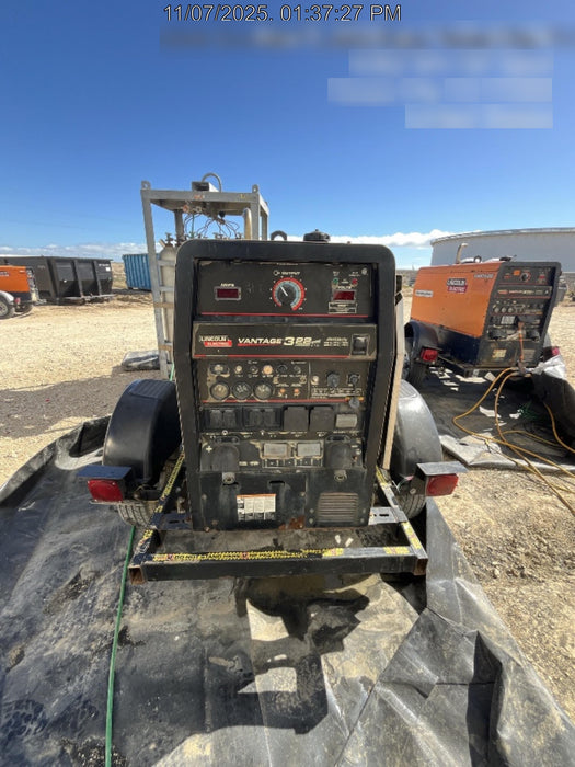 2019 Lincoln Electric Vantage 322 Welder Ready-Pak 3, Two wheel trailer, Fender and Light kit, Cable Rack