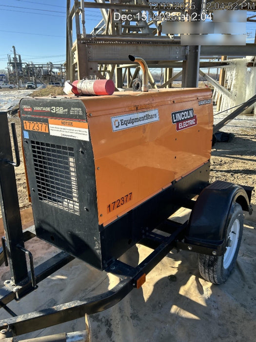 2021 Lincoln Electric Vantage 322 Vantage 322 Ready Pak 3 w/ Decals, ORANGE (includes trailer, cable rack, fender light kit) NO Telematics