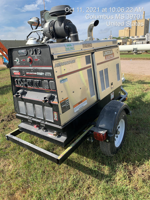 2021 Lincoln Electric Air Vantage 566 Air Vantage 566X Ready Pak 3 (includes trailer, cable rack, fender light kit); no telematics