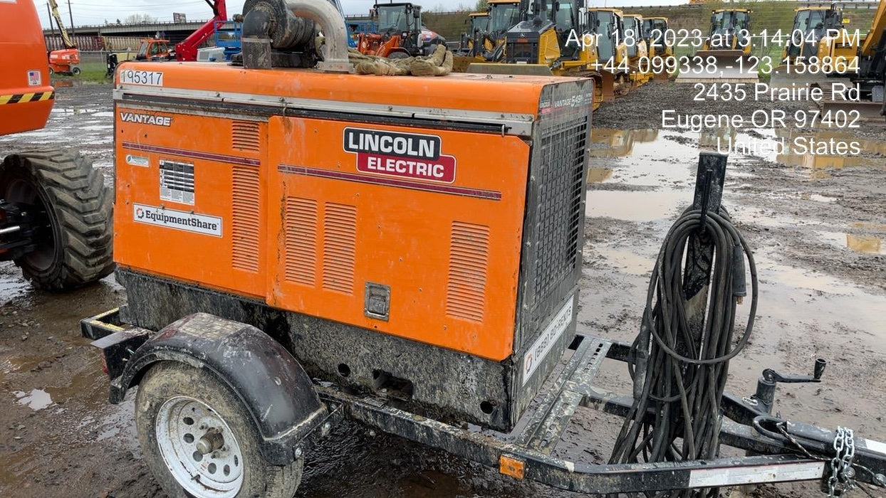 2021 Lincoln Electric Vantage 549X Ready Pak 3, ORANGE (includes trailer, cable rack, fender light kit)