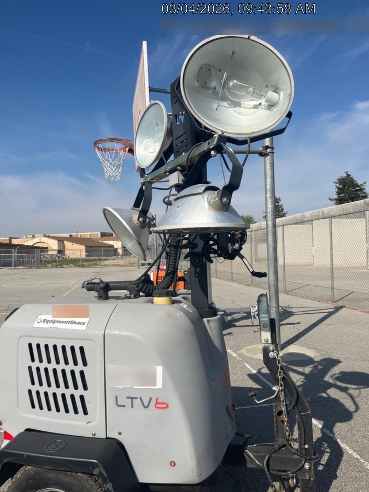 2019 Wacker Neuson LTV6L-MH Wacker Neuson LTV6L Mobile Light Tower w/Fuel Level Sensor Installed