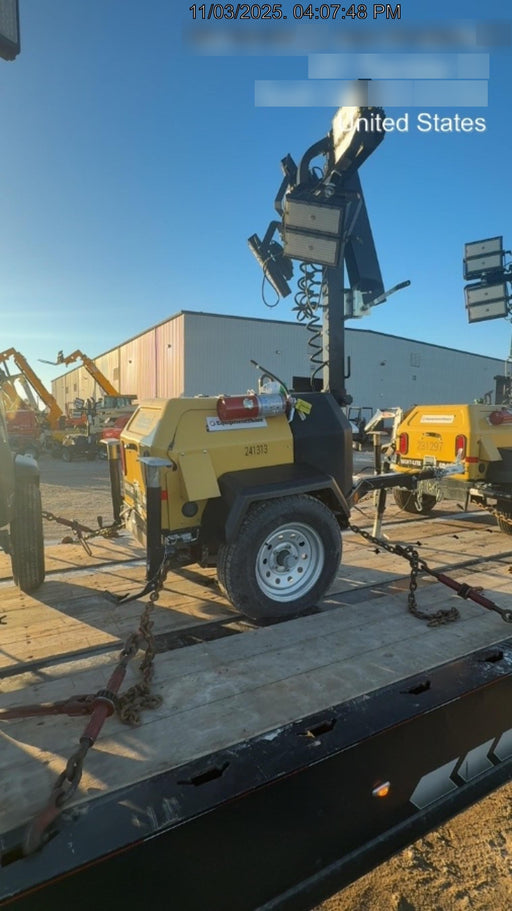 2022 Allmand NLV3GR (4) LED Light Fixture 350W, 23' Vertical Mast, 3kW Prime, Towable, Deep Sea L401, Leveling Jacks, Yanmar T4F 5.8hp