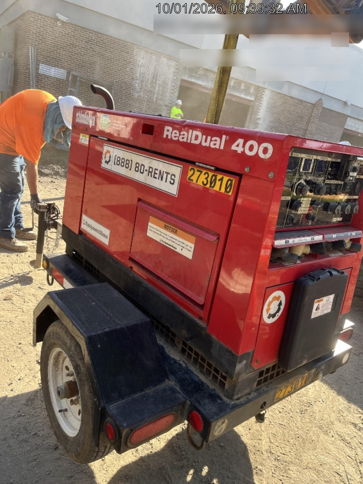 2022 Shindaiwa DGW400MDL Kubota D902 Engine, 23 HP, Dual Op Welder, Wire, Arc, Droop Stick, Tig, and CC Stick Functionality, Simulphase, 3 Phase and 1 Phase Gen Output, Single Axle NB Trlr, Slr Trckl Chrg 12V 12W, Fire Ext