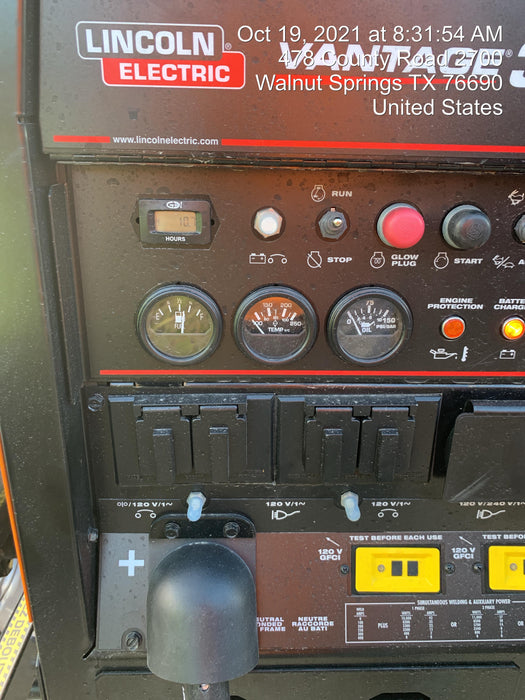 2021 Lincoln Electric Vantage 322 Vantage 322 Ready Pak 3 w/ Decals, ORANGE (includes trailer, cable rack, fender light kit) NO Telematics