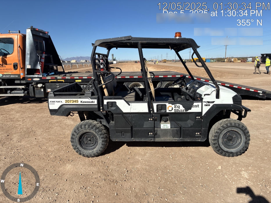 2022 Kawasaki Mule PRO-DXT Standard Options, Backup Alarm, Beacon, Plastic Hard Top, Poly Windshield, Horn Kit