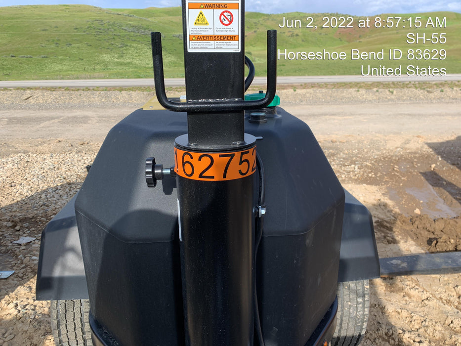 2021 Allmand NLV3GR (4) LED Light Fixture 350W, 23' Vertical Mast, 3kW Prime, Towable, Deep Sea L401, Leveling Jacks, Yanmar T4F 5.8hp