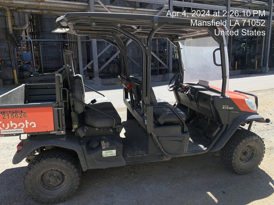 2022 Kubota RTV-X1140W-H Plastic Canopy, Windshield Acrylic Clear, LED Strobe Light, Wire Harness Kit, Back up Alarm