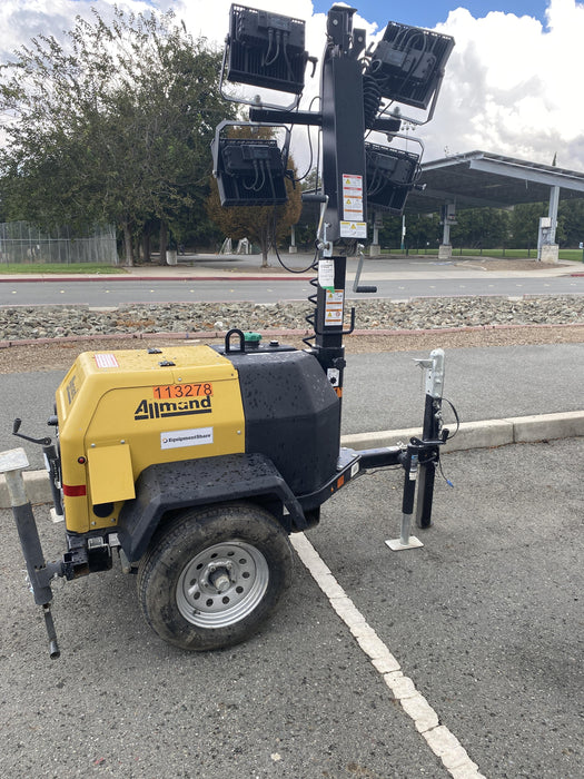 2020 Allmand NLV3GR (4) LED Light Fixture 350W, 23' Vertical Mast, 3kW Prime, Towable, Deep Sea L401, Leveling Jacks, Yanmar T4F 5.8hp