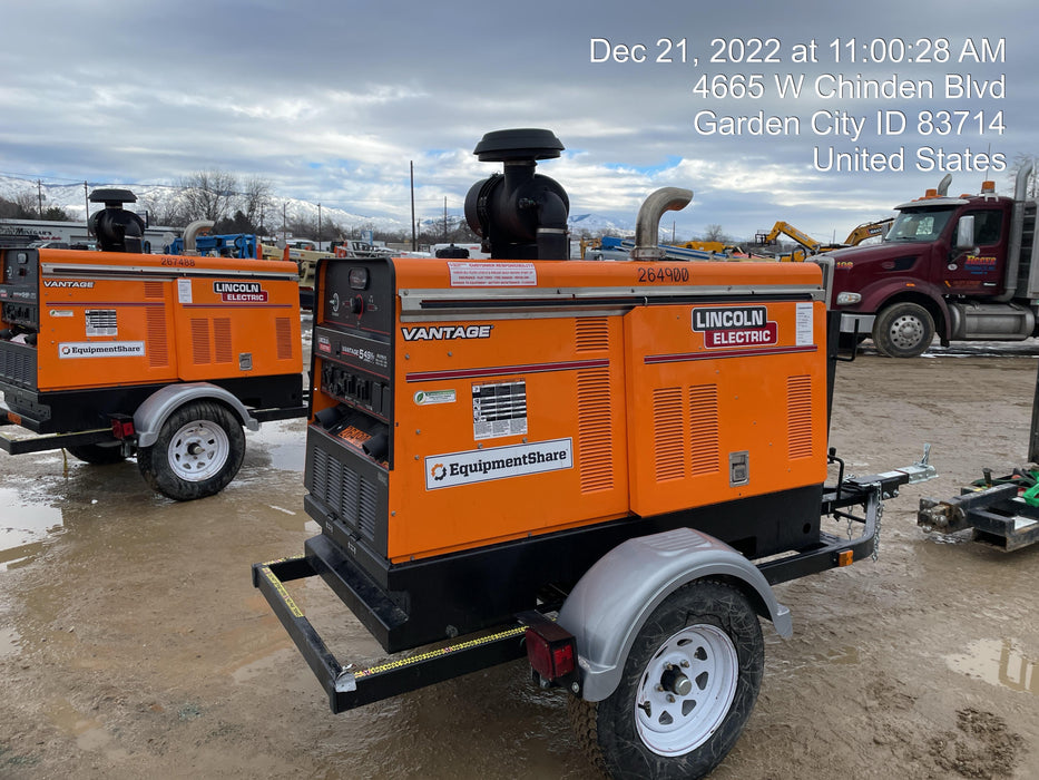 2021 Lincoln Electric Vantage 322 Vantage 322 Ready Pak 3 w/ Decals, ORANGE (includes trailer, cable rack, fender light kit) NO Telematics