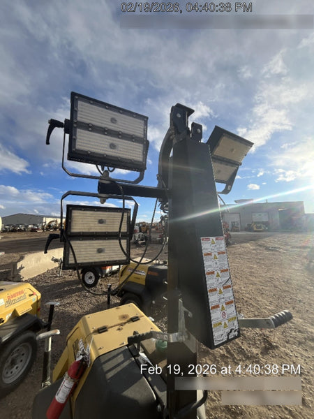 2022 Allmand NLV3GR (4) LED Light Fixture 350W, 23' Vertical Mast, 3kW Prime, Towable, ES Decals, T3