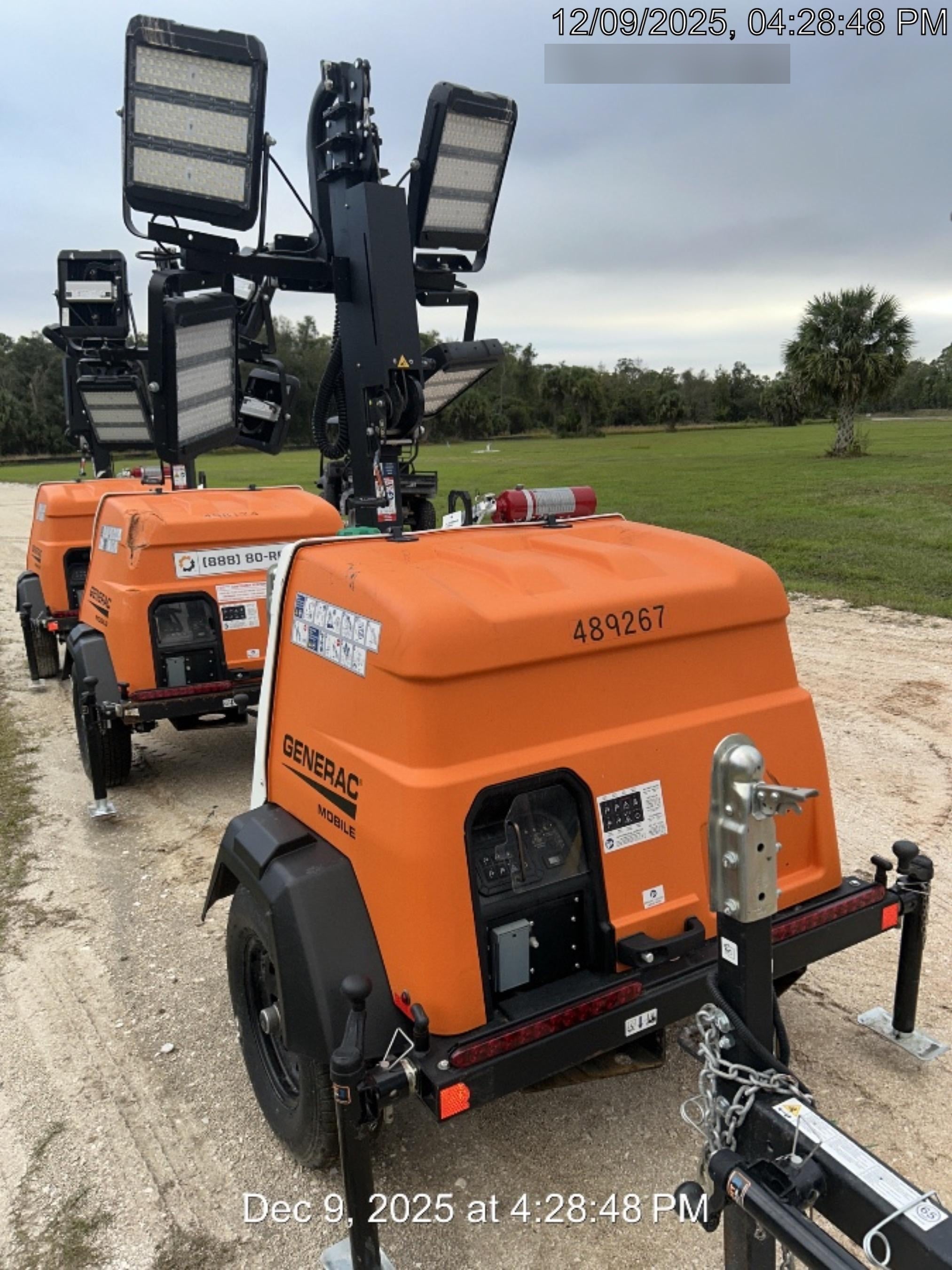 2025 Generac MLTS-4 Diesel, Mitsubishi L2E, 7.1 hp @1800 rpm, Flex Switch 120V Input, Powerzone Controller, (4) 320W LED Lights, 4kW Generator, 39.9 Gal Fuel Tank, 2" Ball, T3, ES Decals