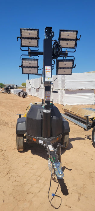 2022 Allmand NLV3GR (4) LED Light Fixture 350W, 23' Vertical Mast, 3kW Prime, Towable, Deep Sea L401, Leveling Jacks, Yanmar T4F 5.8hp