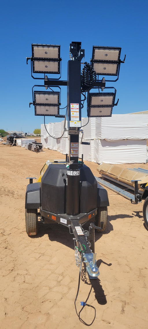 2022 Allmand NLV3GR (4) LED Light Fixture 350W, 23' Vertical Mast, 3kW Prime, Towable, Deep Sea L401, Leveling Jacks, Yanmar T4F 5.8hp