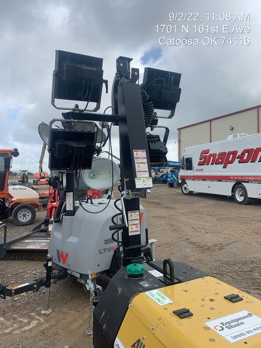 2022 Allmand NLV3GR (4) LED Light Fixture 350W, 23' Vertical Mast, 3kW Prime, Towable, Deep Sea L401, Leveling Jacks, Yanmar T4F 5.8hp