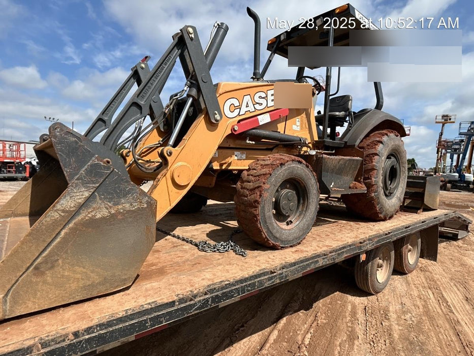 2019 Case 570N EP Canopy, 4WD, GP Front Bucket, Dual Tilt Cylinder, 84" Box Blade w/ Scarifier, Wheel Weights, Beacon