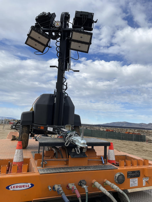 2022 Allmand NLV3GR (4) LED Light Fixture 350W, 23' Vertical Mast, 3kW Prime, Towable, ES Decals, T3