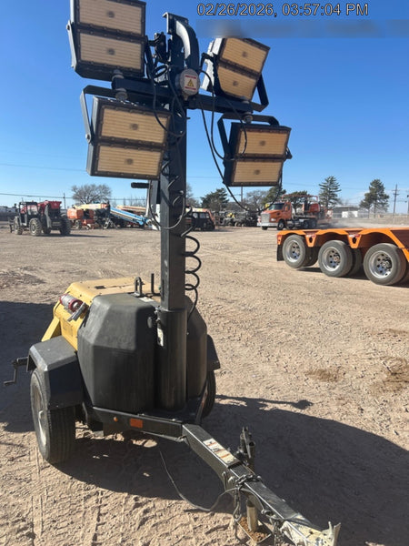 2022 Allmand NLV3GR (4) LED Light Fixture 350W, 23' Vertical Mast, 3kW Prime, Towable, Deep Sea L401, Leveling Jacks, Yanmar T4F 5.8hp
