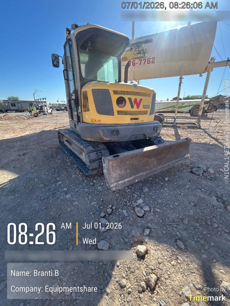 Wacker Neuson ET90 Enclosed Cab, Hybrid Tracks, Long Dipperstick, Bucket