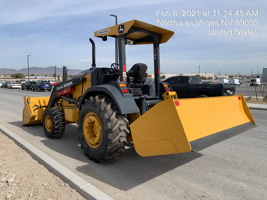 2020 John Deere 210LEP Canopy, 4WD, Second rear hydraulic cylinder, Light Package, Wheel weights