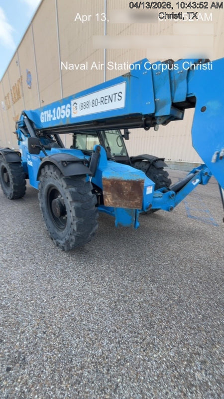 2019 Genie GTH-1056 Cab/Heat/AC, Solid RT Tires, LED Work Lights, Beacon 60" QA Carriage, 60" Forks