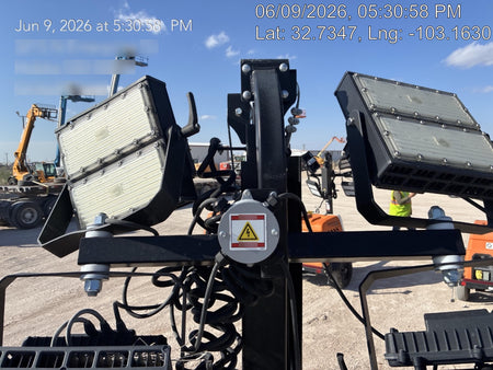 2022 Allmand NLV3GR (4) LED Light Fixture 350W, 23' Vertical Mast, 3kW Prime, Towable, Deep Sea L401, Leveling Jacks, Yanmar T4F 5.8hp