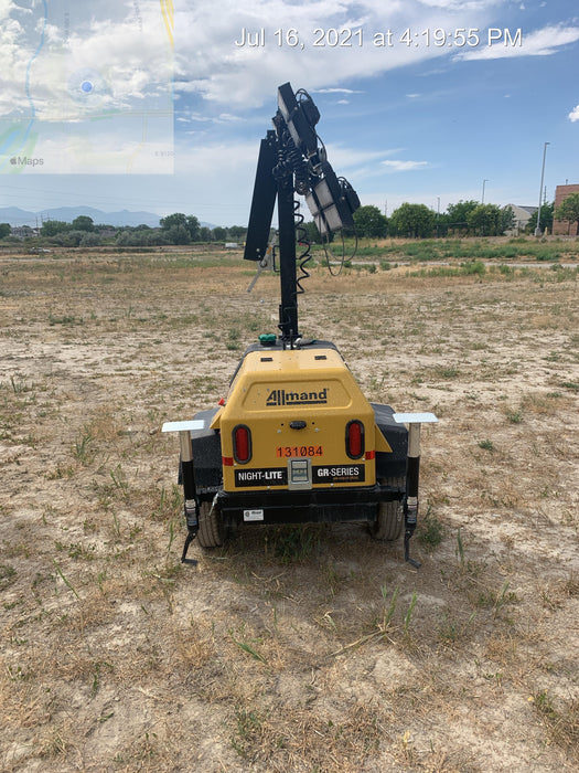 2021 Allmand NLV3GR (4) LED Light Fixture 350W, 23' Vertical Mast, 3kW Prime, Towable, Deep Sea L401, Leveling Jacks, Yanmar T4F 5.8hp