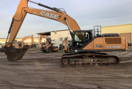 2017 Case CX350D CAB A/C, 13'-3" ARM, STEEL TRACKS