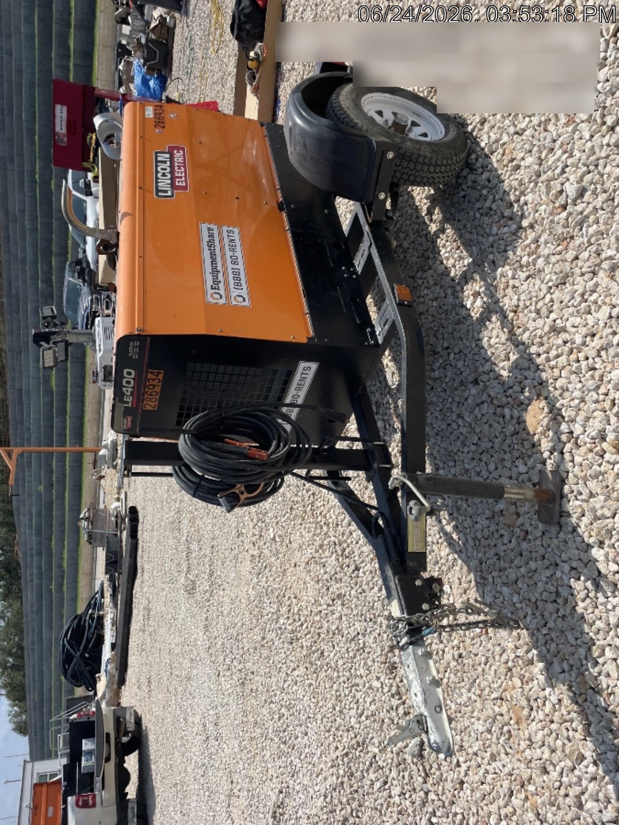2022 Lincoln Electric LE400 Kubota V1505, Trlr, Cable Rack, Light Kit, ES Decals, T3