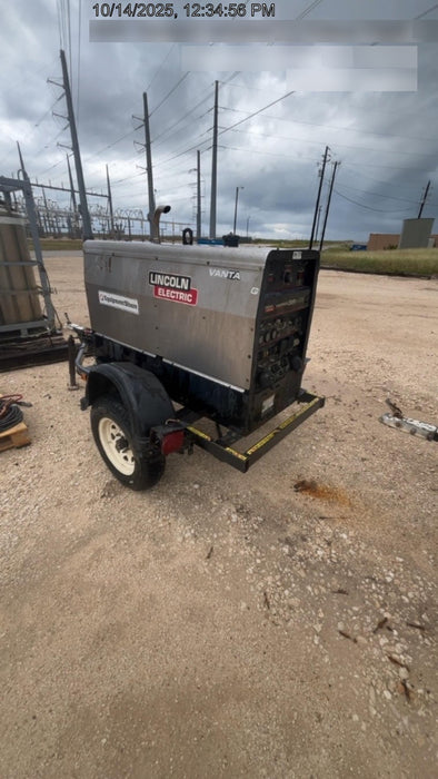 2019 Lincoln Electric Vantage 322 Welder Ready-Pak 3, Two wheel trailer, Fender and Light kit, Cable Rack