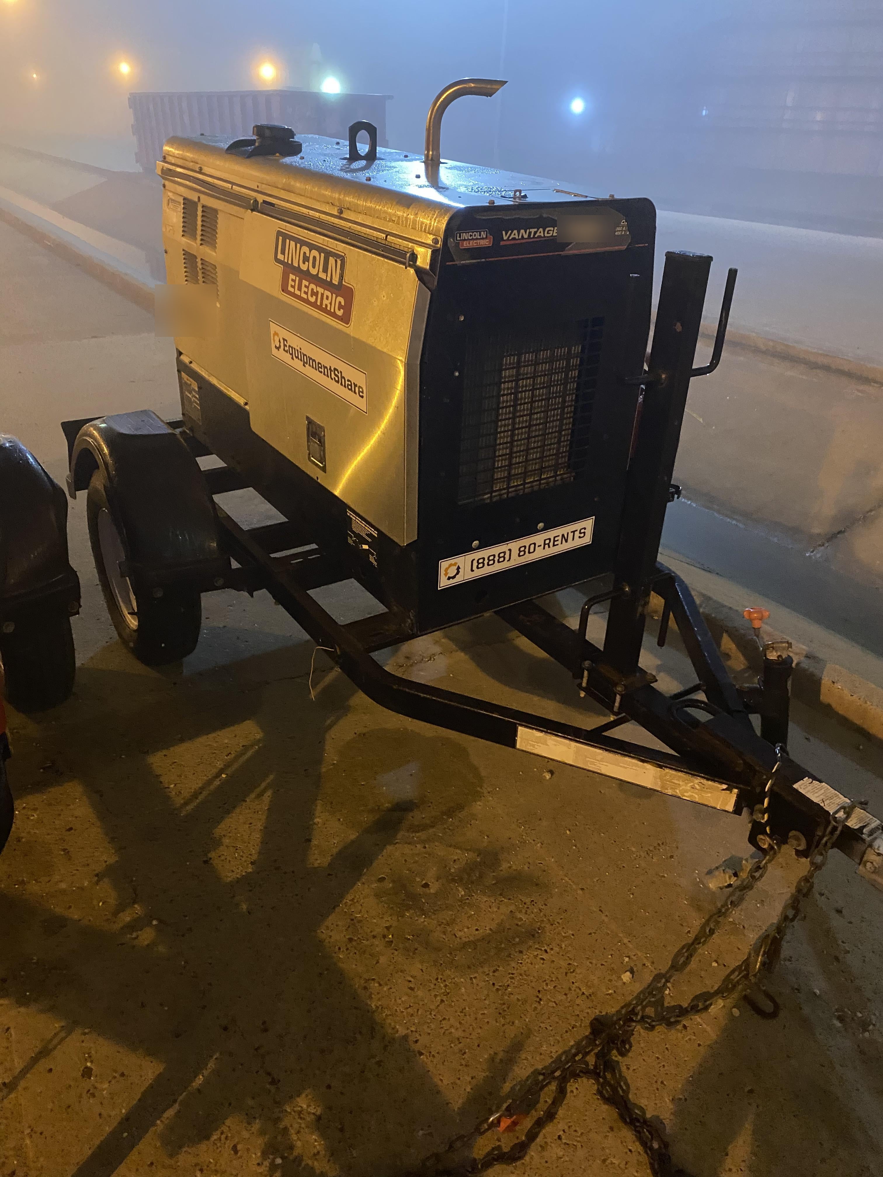 2019 Lincoln Electric Vantage 322 Ready-Pak 3, Two Wheel Trailer, Fender and Light Kit, Cable Rack