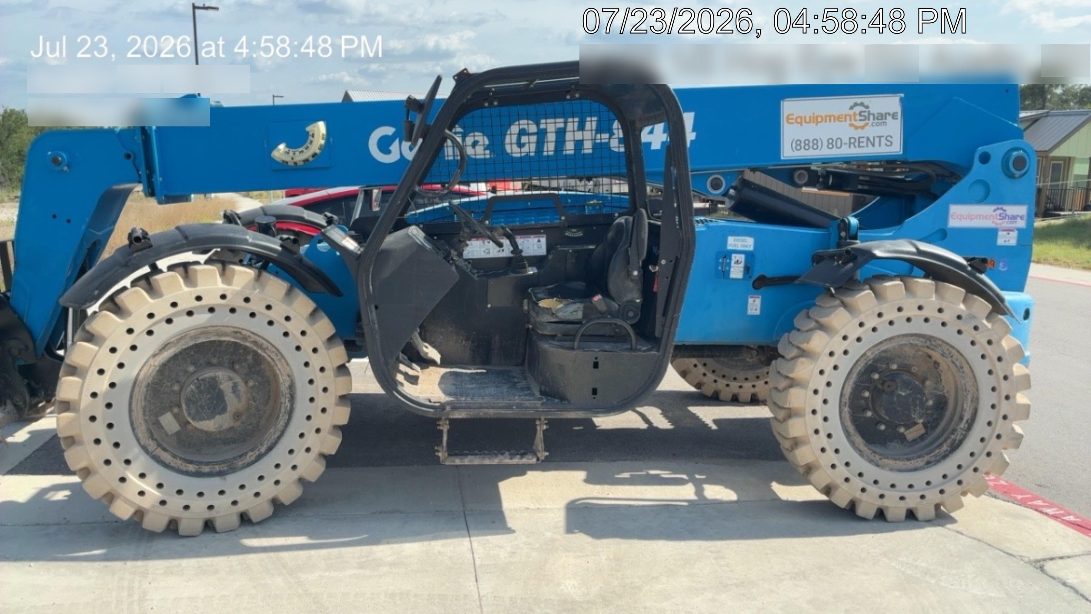 2017 Genie GTH-844 Diesel Engine, Solid Tires, 60" Carriage, Open ROPS