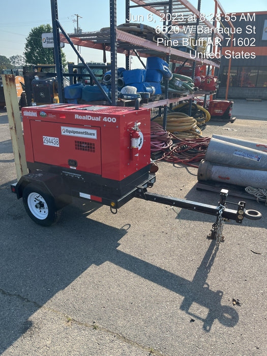 2023 Shindaiwa DGW400MDL Kubota D902 Engine, 23 HP, Dual Op Welder, Wire, Arc, Droop Stick, Tig, and CC Stick Functionality, Simulphase, 3 Phase and 1 Phase Gen Output, Single Axle NB Trlr, Slr Trckl Chrg 12V 12W, Fire Ext