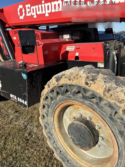 2019 Manitou MTA8044 74hp T4F, Open ROPS, Cab and Boom LED work lights, Auxiliary Hydraulics, Solid Tires, Amber strobe, Lift Hook 66" Carriage, 60" Forks