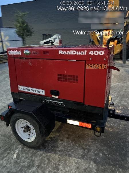 2023 Shindaiwa DGW400MDL Kubota D902 Engine, 23 HP, Dual Op Welder, Wire, Arc, Droop Stick, Tig, and CC Stick Functionality, Simulphase, 3 Phase and 1 Phase Gen Output, Single Axle NB Trlr, Slr Trckl Chrg 12V 12W, Fire Ext