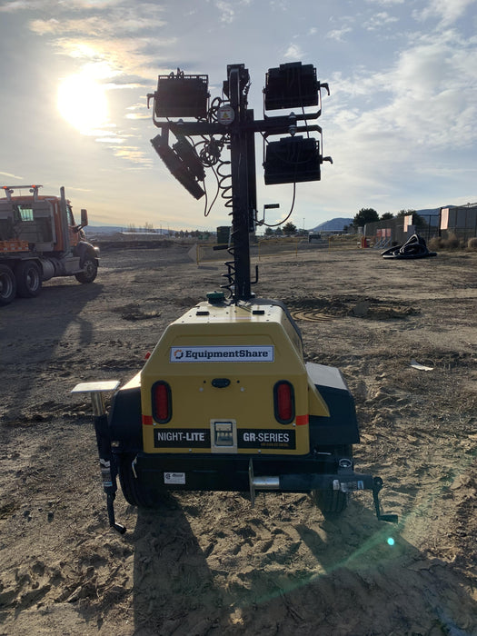 2020 Allmand NLV3GR (4) LED Light Fixture 350W, 23' Vertical Mast, 3kW Prime, Towable, Deep Sea L401, Leveling Jacks, Yanmar T4F 5.8hp