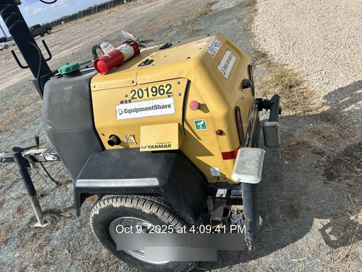 2022 Allmand NLV3GR (4) LED Light Fixture 350W, 23' Vertical Mast, 3kW Prime, Towable, Deep Sea L401, Leveling Jacks, Yanmar T4F 5.8hp