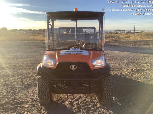 2021 Kubota RTV-X1140W-H Plastic Canopy, Windshield Acrylic Clear, LED Strobe Light, Wire Harness Kit, Back up Alarm