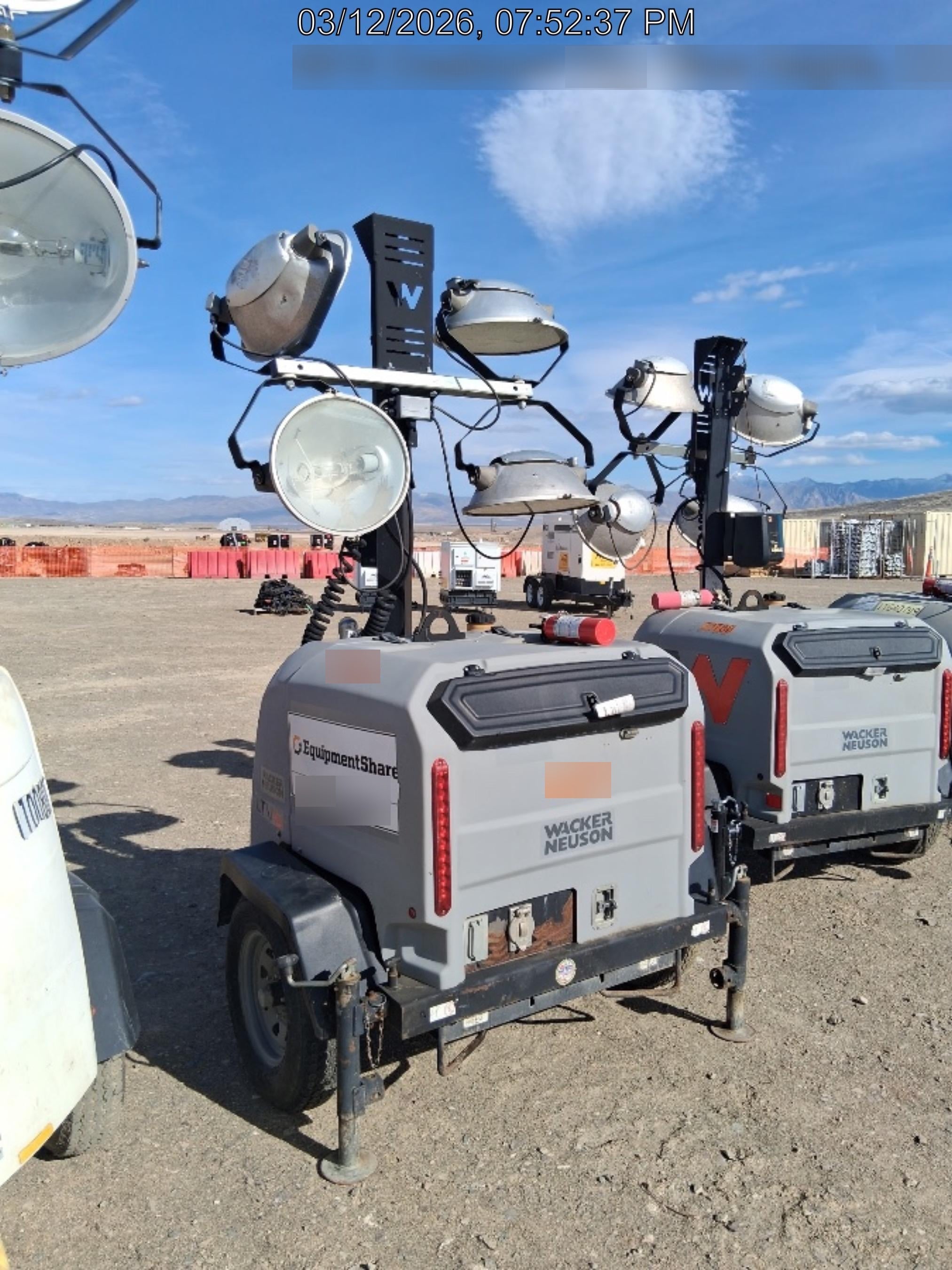 2019 Wacker Neuson LTV6L-MH Wacker Neuson LTV6L Mobile Light Tower w/Fuel Level Sensor Installed