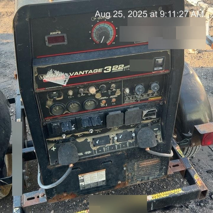 2019 Lincoln Electric Vantage 322 Lincoln Vantage 322 Welder w/Trailer, Light Kit, Cable Rack