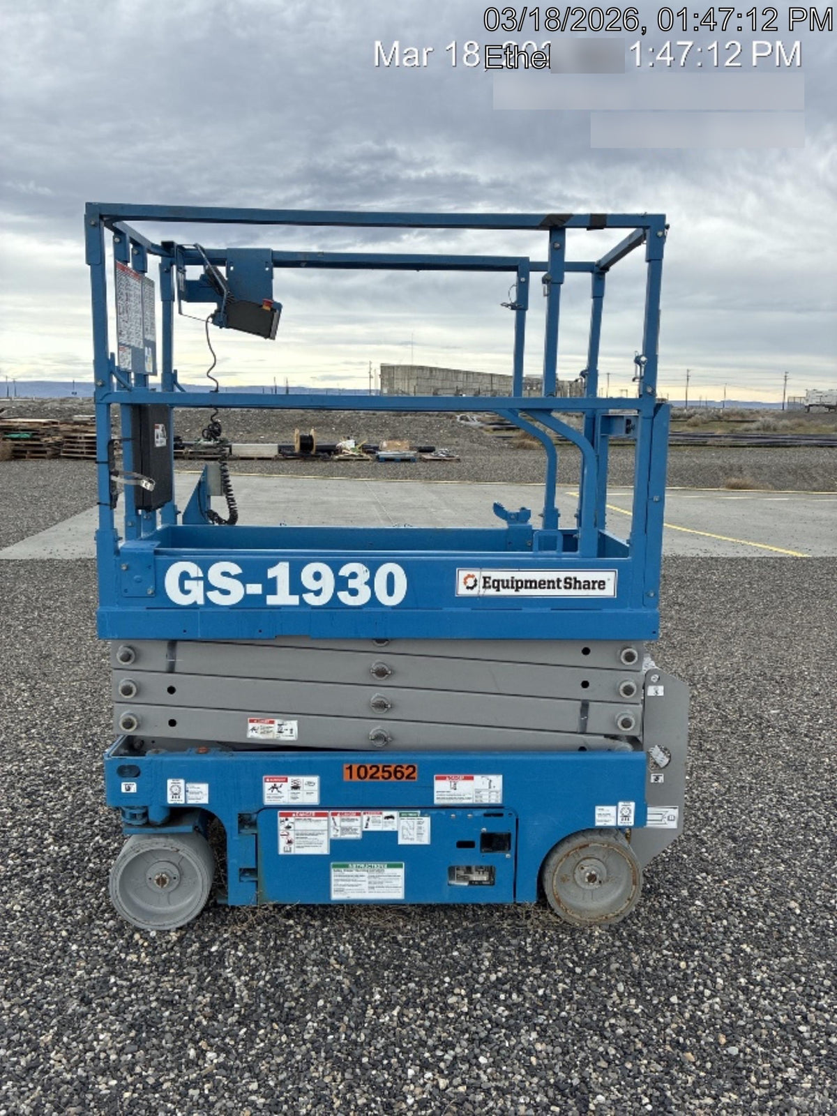 2020 Genie GS-1930 Solid Non Marking Tires, Beacon, Folding rails with half height swing gate, 800W Inverter