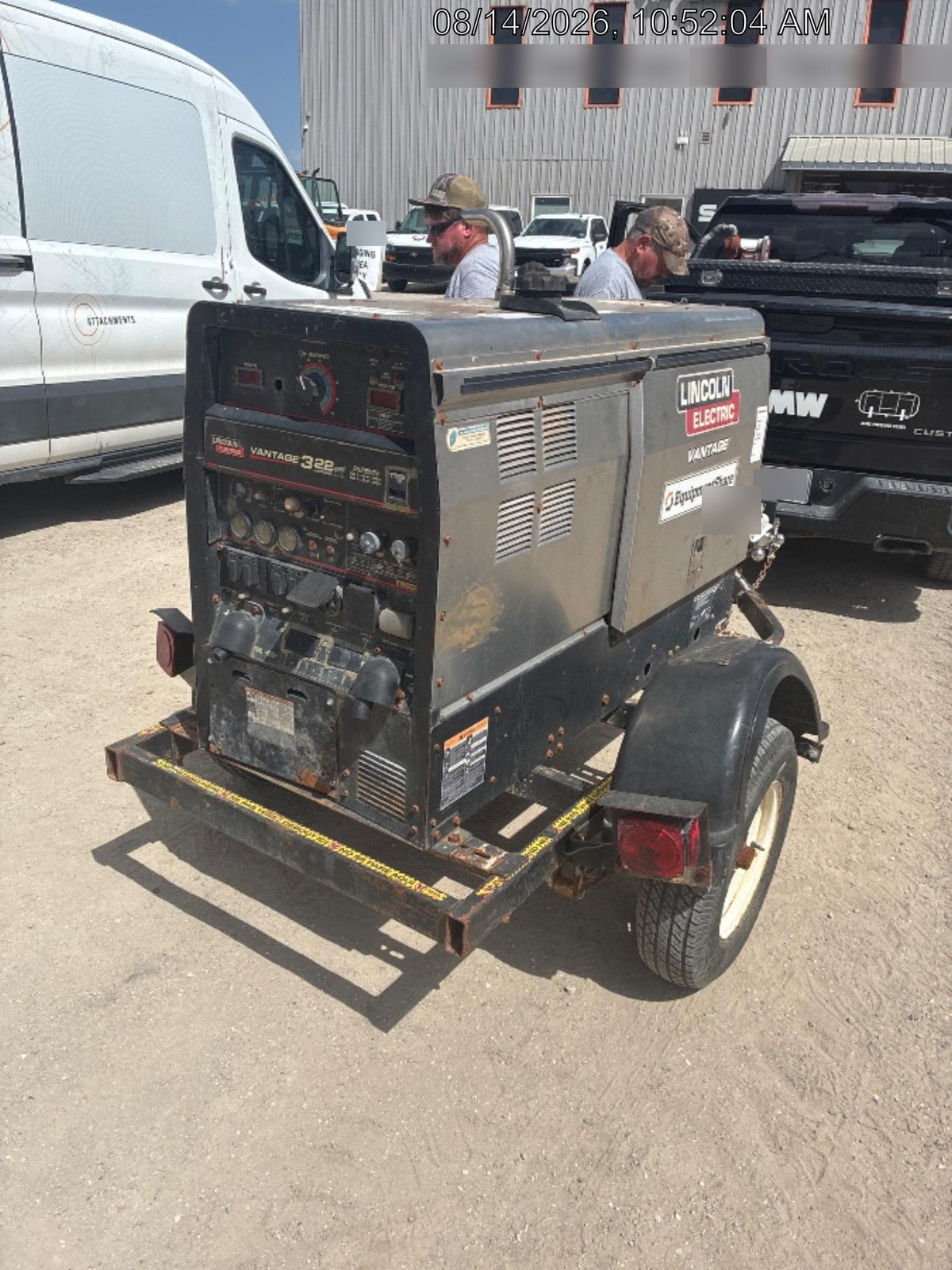 2019 Lincoln Electric Vantage 322 Ready-Pak 3, Two Wheel Trailer, Fender and Light Kit, Cable Rack