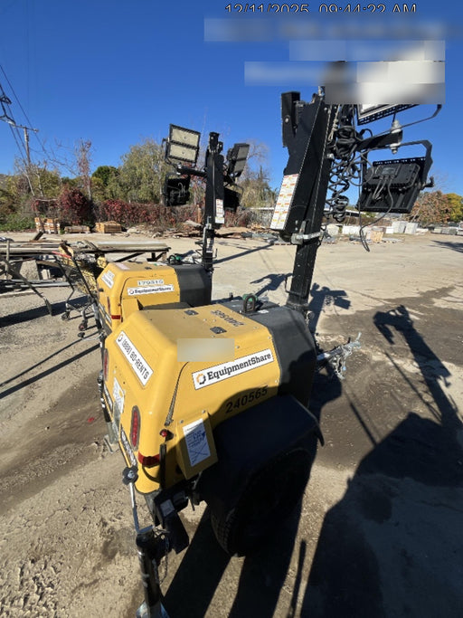 2022 Allmand NLV3GR (4) LED Light Fixture 350W, 23' Vertical Mast, 3kW Prime, Towable, Deep Sea L401, Leveling Jacks, Yanmar T4F 5.8hp