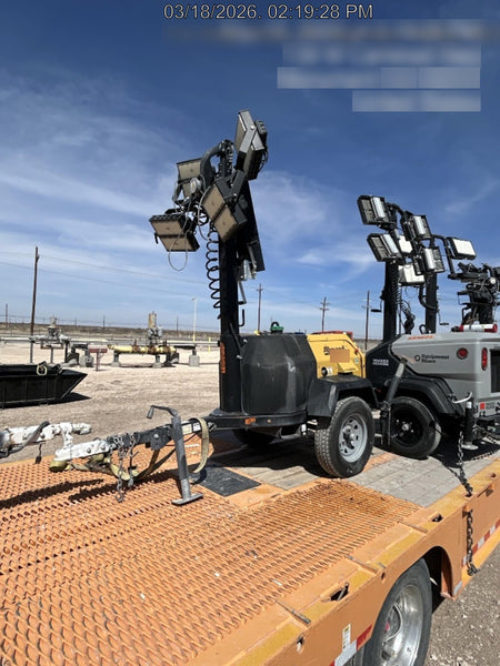 Allmand NLV3GR (4) LED Light Fixture 350W, 23' Vertical Mast, 3kW Prime, Towable, Deep Sea L401, Leveling Jacks, Yanmar T4F 5.8hp