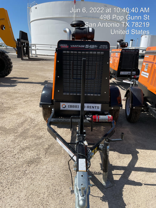 2021 Lincoln Electric Vantage 549X Ready Pak 3, ORANGE (includes trailer, cable rack, fender light kit)