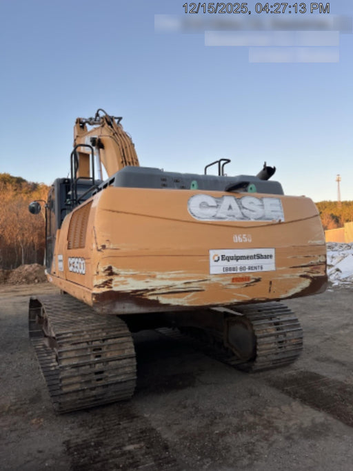 2015 Case CX350D CAB A/C, 13'-3" ARM, STEEL TRACKS, THUMB