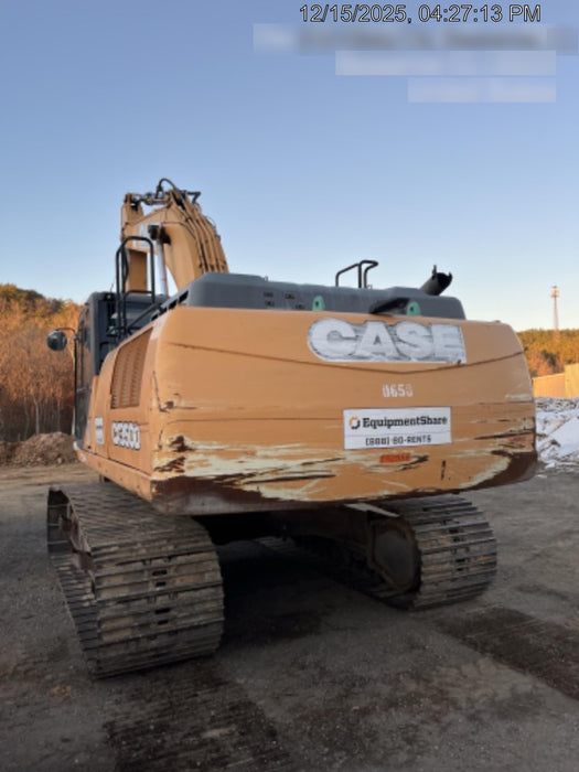 2015 Case CX350D CAB A/C, 13'-3" ARM, STEEL TRACKS, THUMB