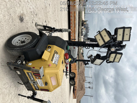 2022 Allmand NLV3GR (4) LED Light Fixture 350W, 23' Vertical Mast, 3kW Prime, Towable, Deep Sea L401, Leveling Jacks, Yanmar T4F 5.8hp